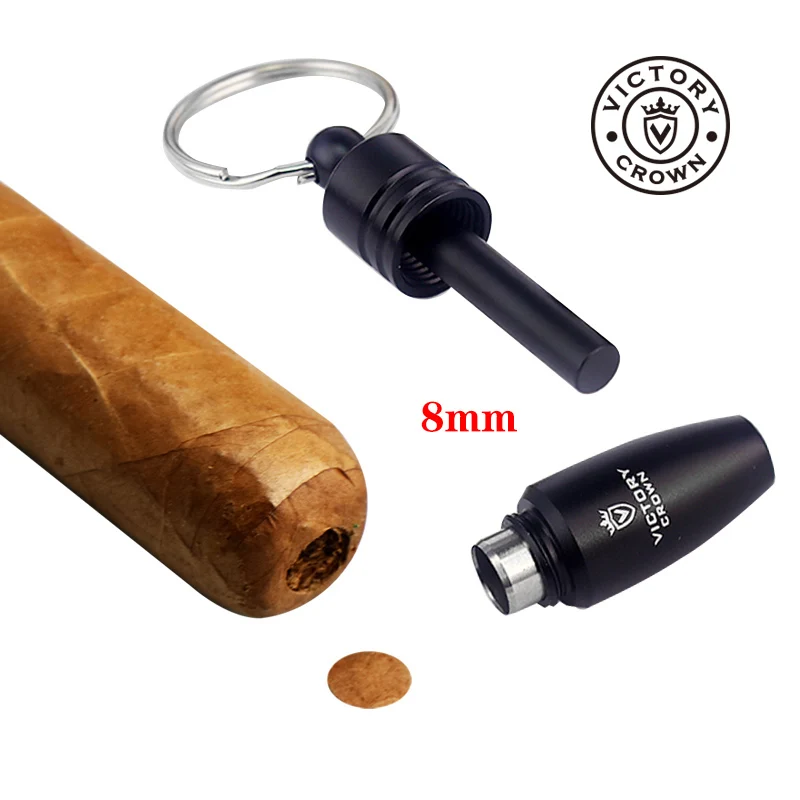 Metal Cigar Punch Cutter Portable Keychain Smoking Accessories Gadgets Blade Drill Cigar Hole Puncher Pocket Free Shipping images - 6