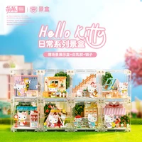 MOETCH Hellokitty Mysterious Blind Box Sanrio 8PCS Toy Collection Kid For Birthday Diy Gifts Free Shipping Daily Series