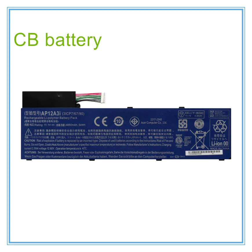 

54Wh 11.1V AP12A3i Laptop Battery for AP12A3i AP12A4i 3ICP7/67/90 KT.00303.002 BT.00304.011 for Aspire M3 M5