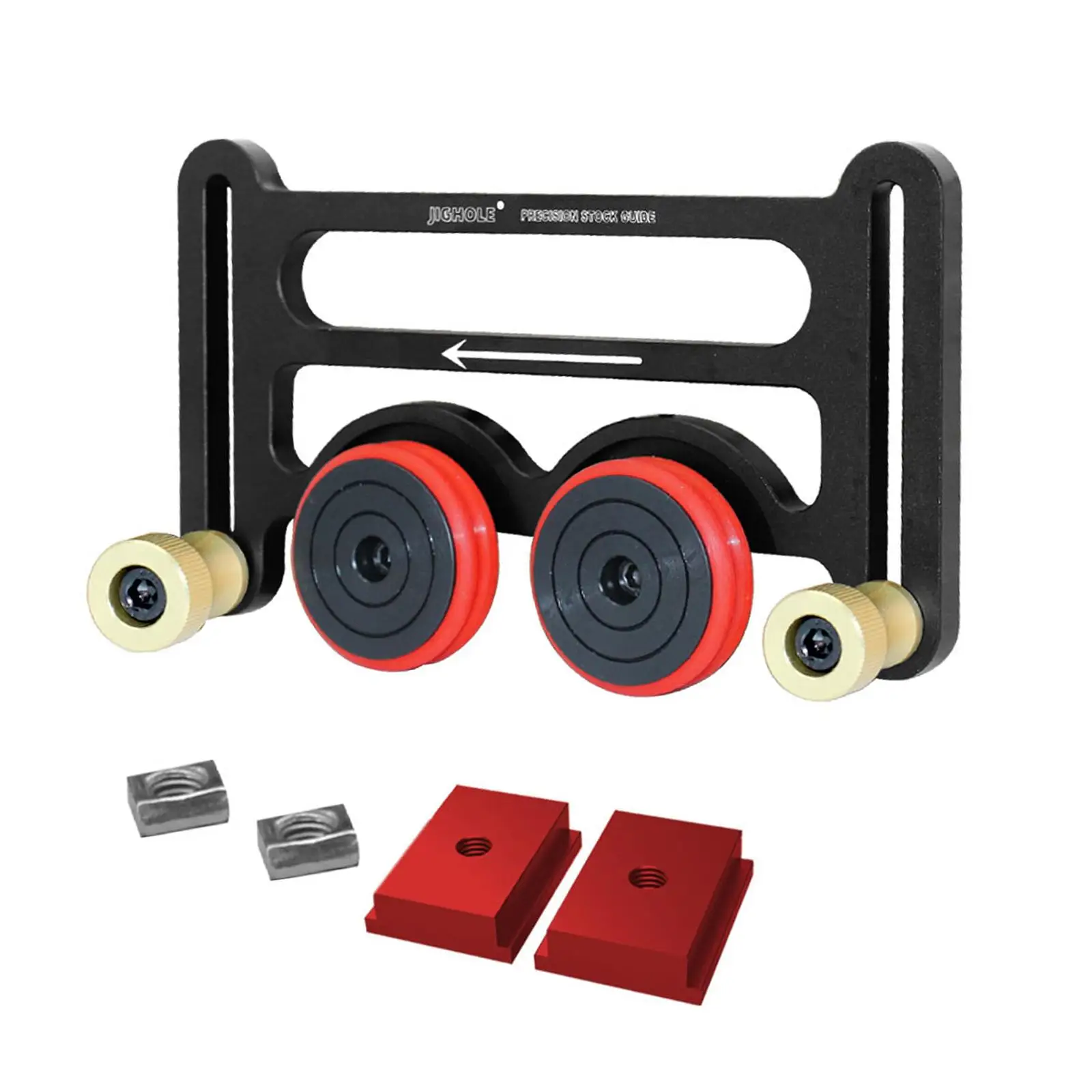 

Aluminum Alloy Table Saw Eccentric Feeder Guider,Board Fixing Pressing Tool,Woodworking Bearing Roller Feeder