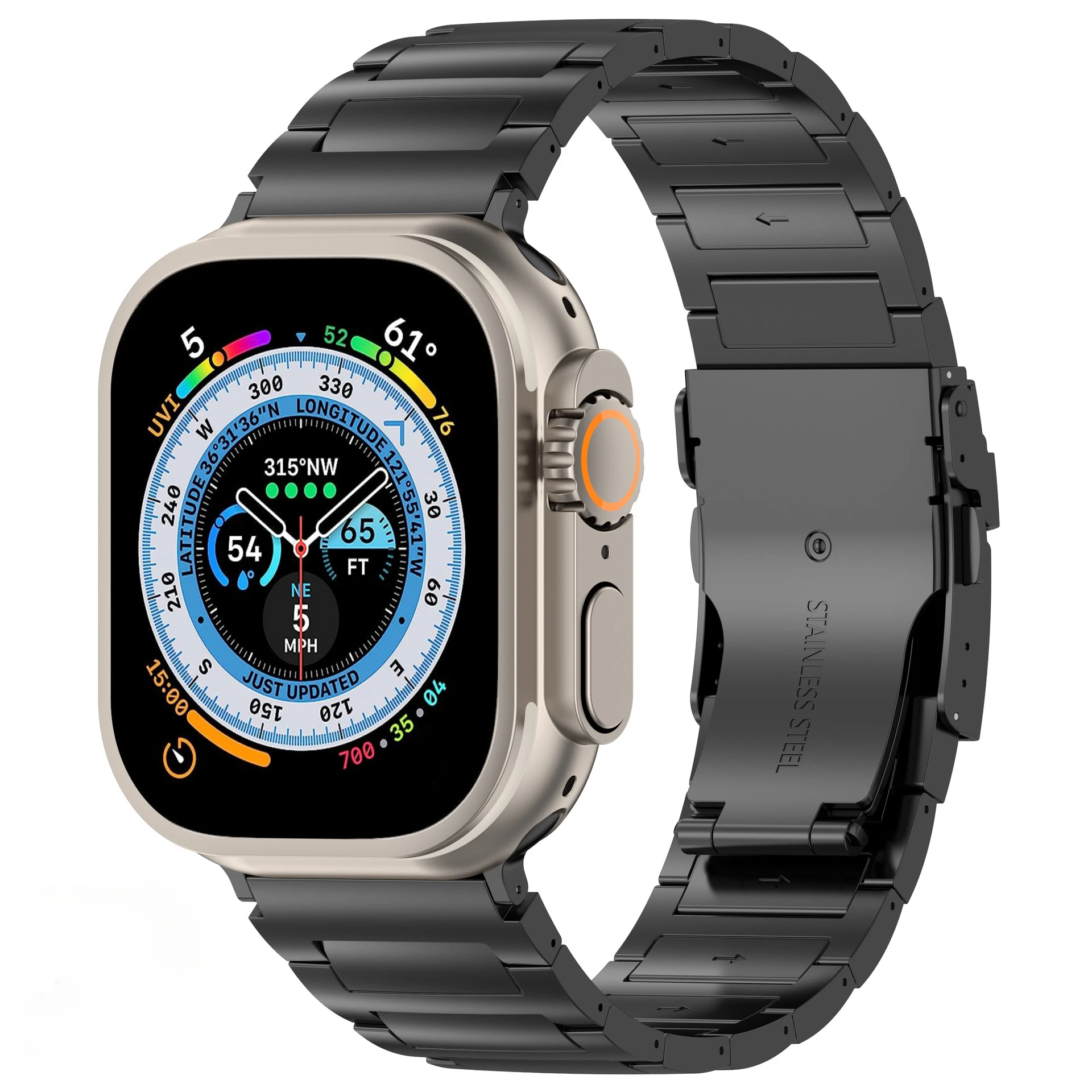 Ремешок титановый для Apple Watch Ultra 2 люксовый браслет iWatch Series 9 8 7 5 4 6 se 49 мм 41 45 40 42 44
