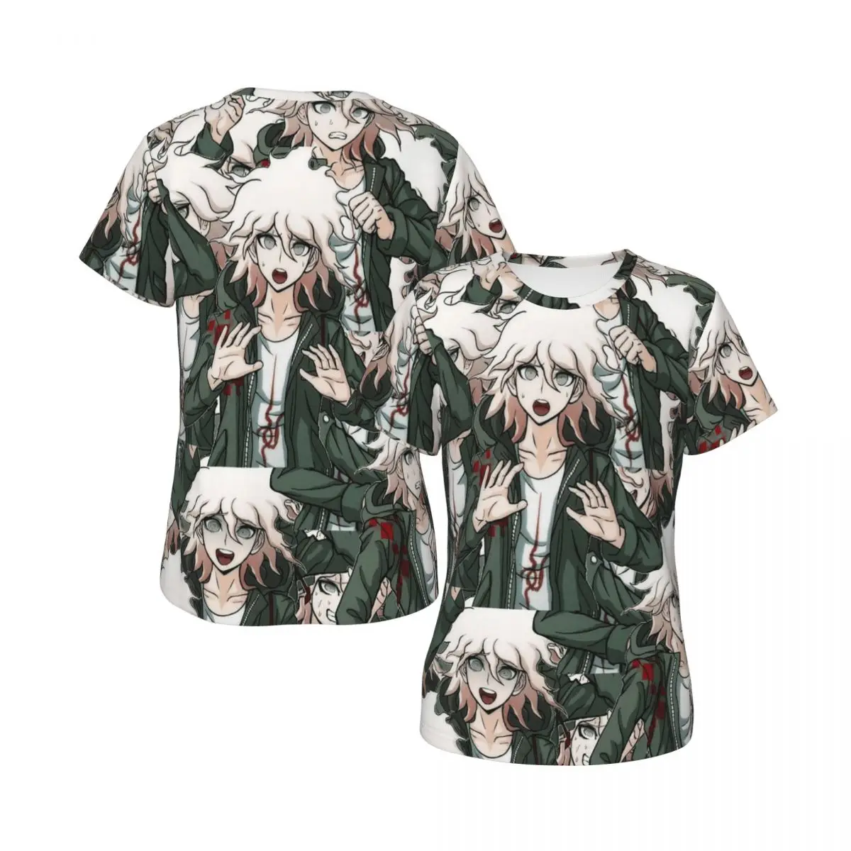Фото Футболка с принтом Nagito Komaeda Danganronpa Trigger Happy Havoc, женская футболка с короткими рукавами, одежда с круглым вырезом, хлопковые летние футболки №4