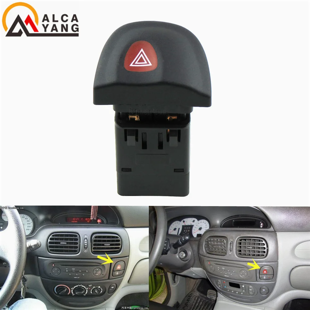 

Emergency Hazard warning indicator light switch button 8 pins 7700435867 for renault megane I MK1 Double flash lights autoparts
