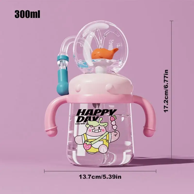 Детская соломенная чашка бутылка для воды с распылителем кита