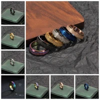 colorful dazzling rose gold titanium steel frosted rotating ring decompression jewelry high quality personalized jewelry