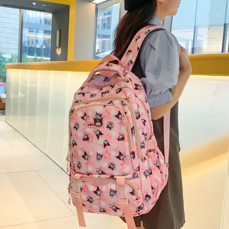 Рюкзак Sanrioed с аниме Kuromi милый вместительный школьный портфель для учеников