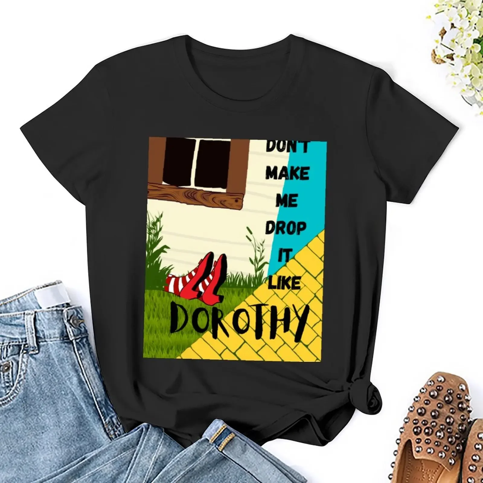 Футболка Don't make me drop it like dorothy одежда в стиле хиппи топы рубашка с животным