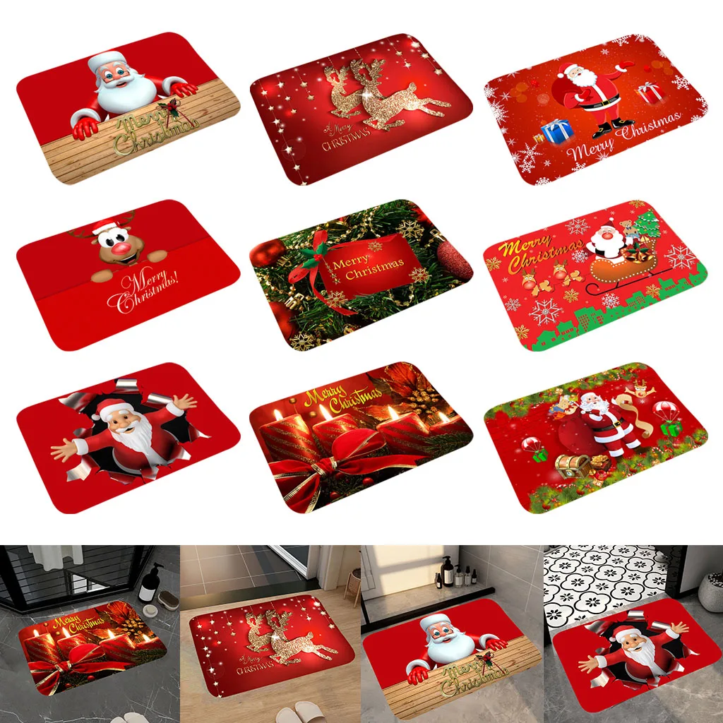 

Christmas Doormat Santa Claus Carpet Outdoor Carpet Merry Christmas Decoration For Home 2022 Xmas Christmas Gifts New Year 2023