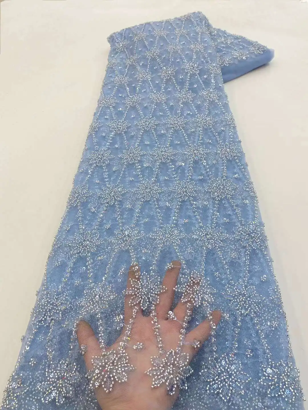 

Французская Тюлевая кружевная ткань 2023, Высококачественная африканская вуаль с вышивкой, кружевная ткань, Роскошные Блестки, бисеры, нигерийская кружевная ткань XZ60X