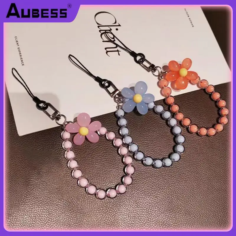 

Gift For Friends Anti-lost Phone Charm Strap 1 Pcs Beaded Phone Chain Universal Green Mobile Phone Pendant Lanyard Lightweight