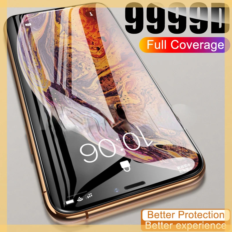 

9999D Full Cover Glass For iPhone 11 12 Pro XS Max X XR 12 mini Screen Protector iPhone 8 7 6 6S Plus Tempered Glass Film Case