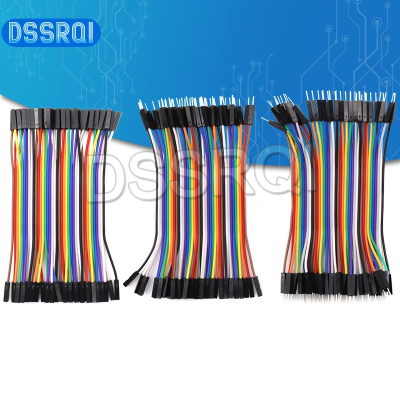 

Dupont Line 10CM 40Pin Male to Male + Male to Female and Female to Female Jumper Wire Dupont Cable for Arduino
