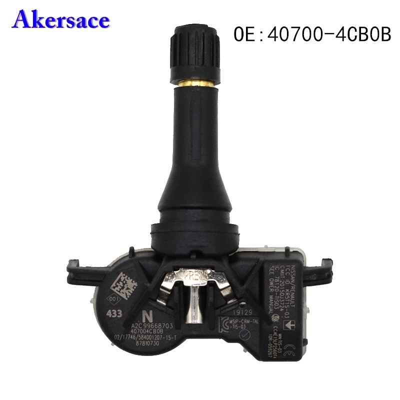 Датчик давления в шинах 407004CB0B для Nissan Qashqai Altima Leaf LADA Renault Infiniti QX50 433 МГц 407004CB0A TPMS датчик