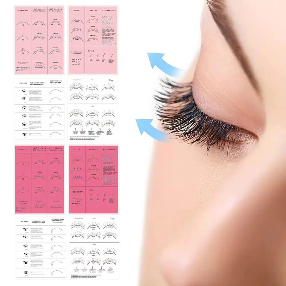 

1Pcs Practice Chart Beginner Lash Map Eyelash Extension Beauty Eyelash Mapping Eyelash Reusable Chart Diameter Atlas Lash C V1L7