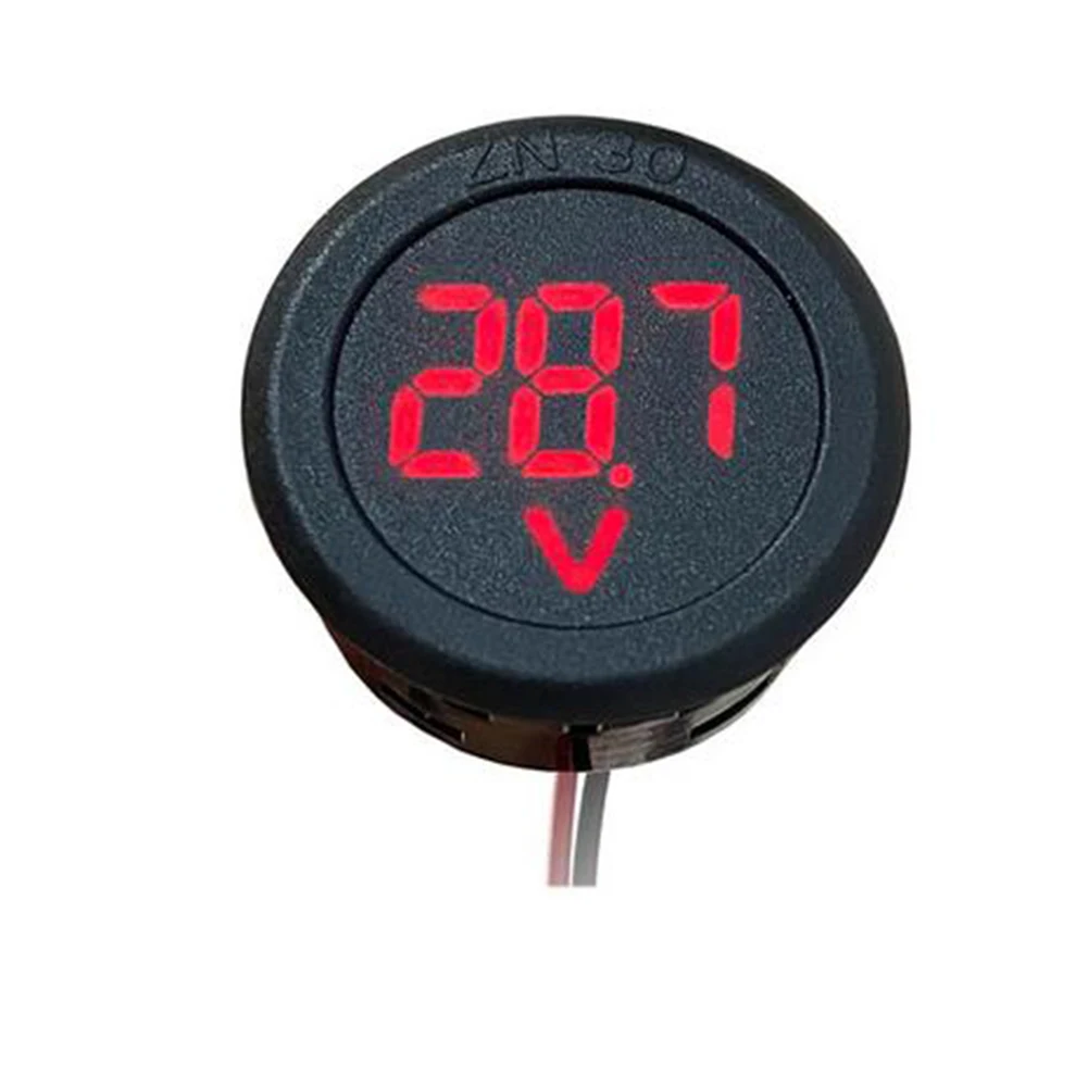 

DC 4-100V LED Digital Display Round Two-wire Voltmeter DC Digital Car Voltage Current Meter Volt Detector Tester Monitor Pane