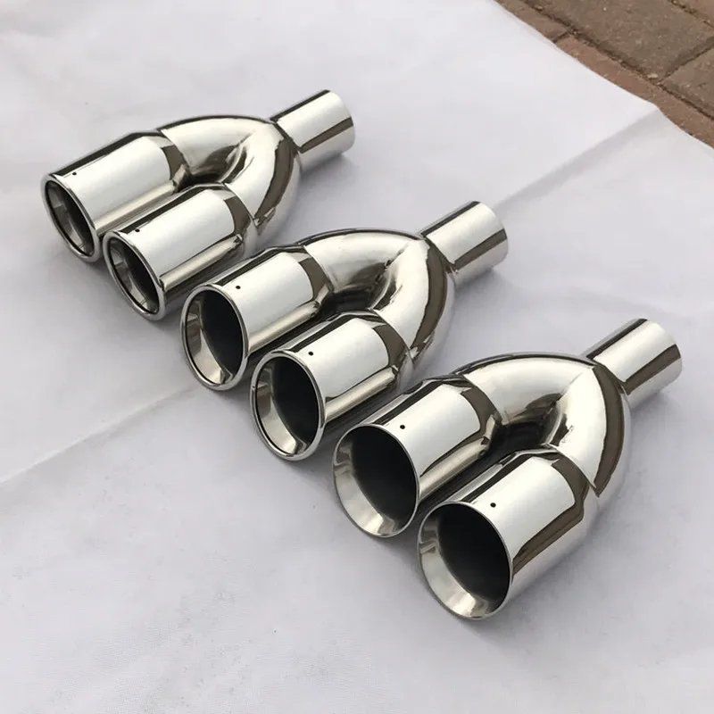 

Car exhaust pipe stainless steel tailpipe refitted a two general welding double out of the blue tailpipe 1pcs