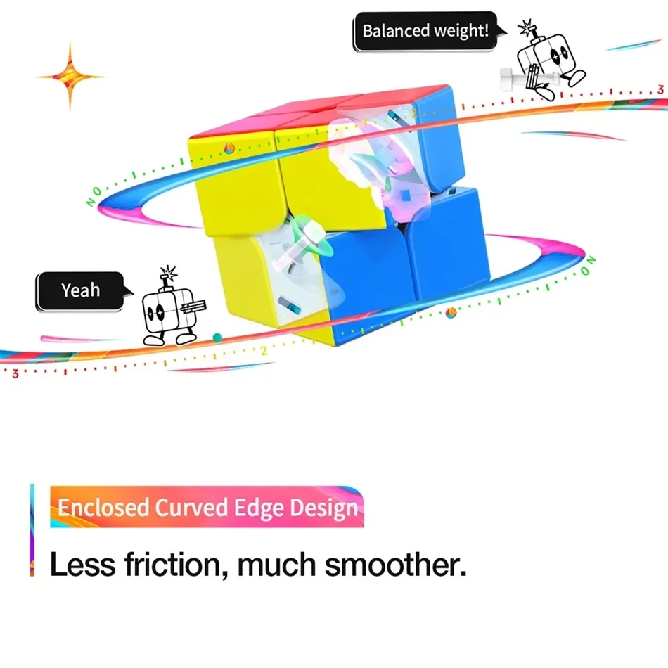 Магнитный скоростной куб GAN251M 251 Pro Air Leap 2x2 профессиональный магический 2x2x2