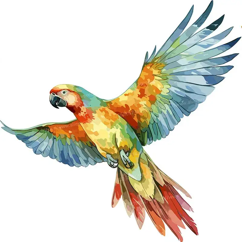 

Акварельные наклейки с изображением попугая, виниловые водонепроницаемые уличные автомобильные наклейки на бампер, окно, ноутбук, компьютерное украшение, автозапчасти SH794