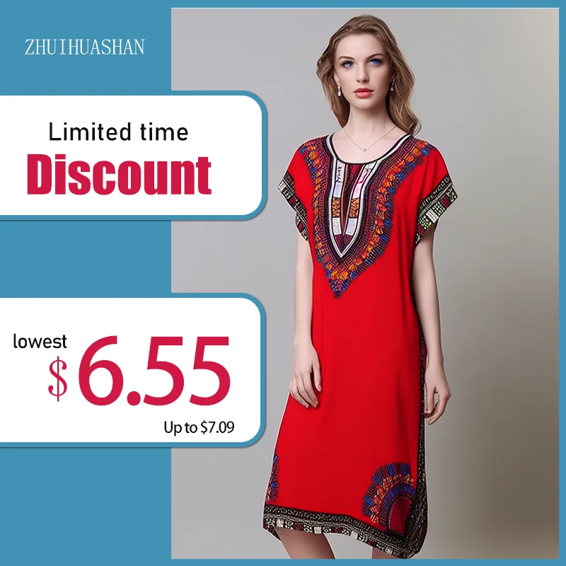 

[LTD for new stores]Loose Large Size Nightgowns Women Sleepshirt Vintage Night Dress Female Nightshirt Print Cotton