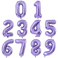 32 inch 2pcs purple number helium foil balloons for birthday anniversary wedding baby shower party digit balloons decor supplies