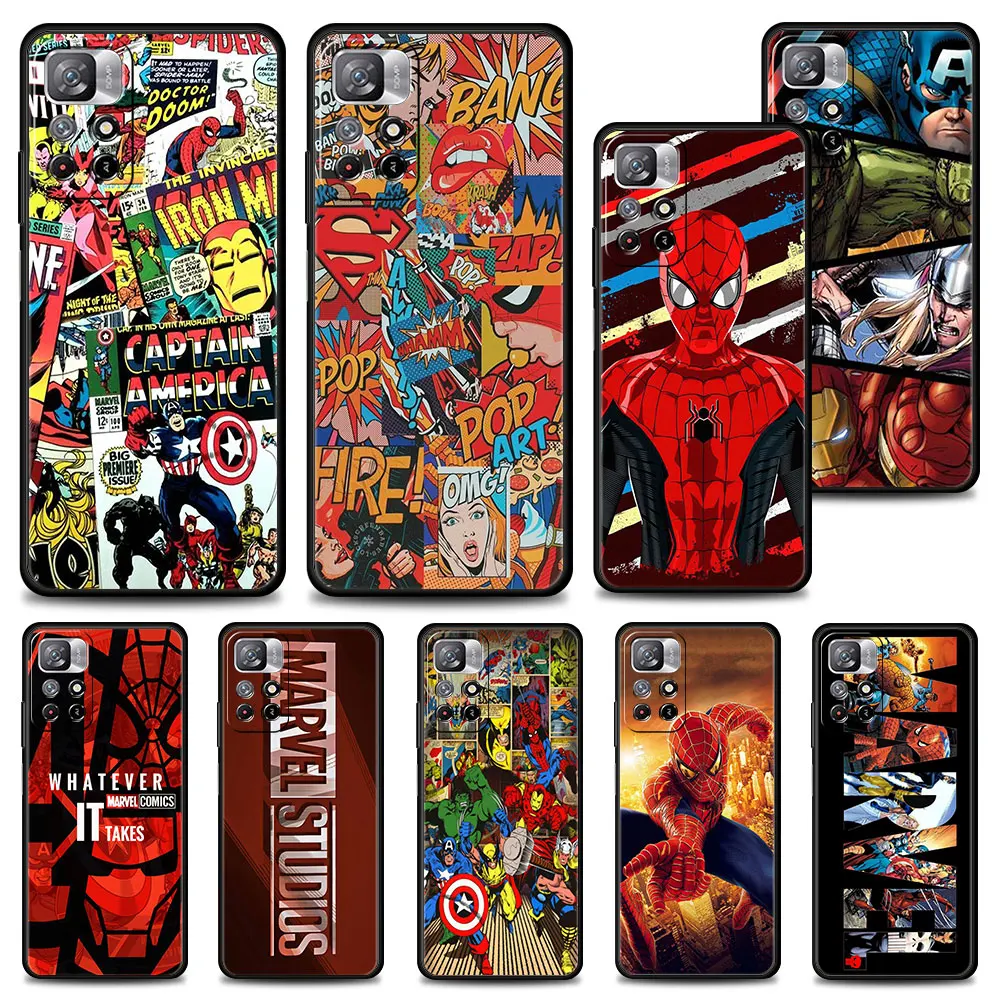 

Marvel Phone Case for Xiaomi Redmi note 9S 9 10 8 11 Pro Plus 7 8T 9T 11T 5G redmi 9c 9 k40 9A 10 8 7A Cover Marvel superheroes