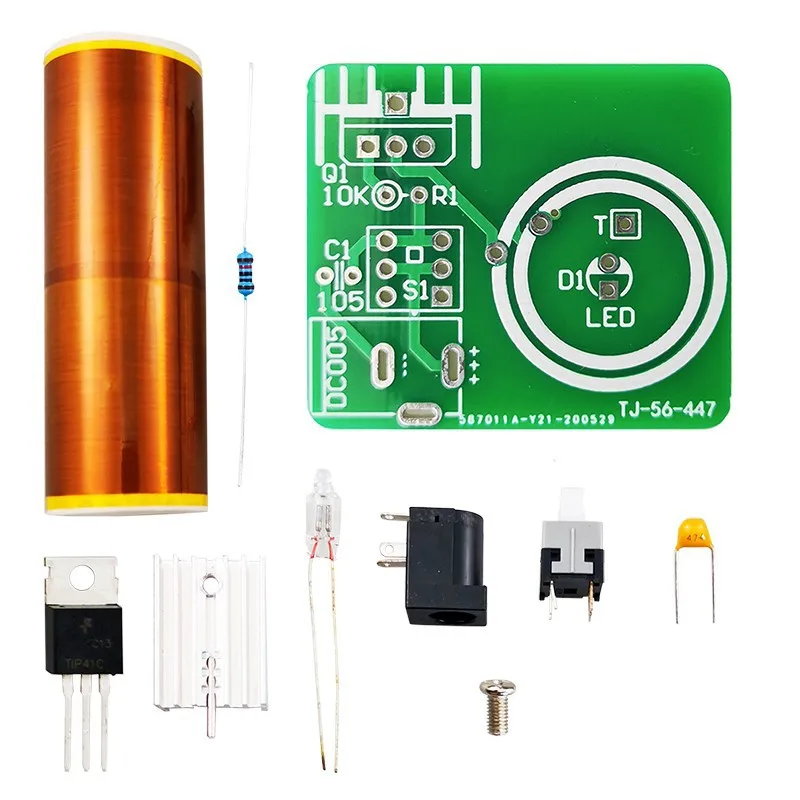 Mini Tesla Coil DIY Kit DC 15-24V 15W Tesla Music Coil Plasma Speaker Electronic Kit Arc Plasma Scientific Toy