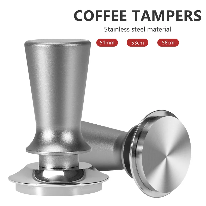 

51mm/53mm/58mm Stainless Steel Espresso Coffee Tamper Powder Hammer Pressing 30lb Spring Loaded Coffeeware Accessories