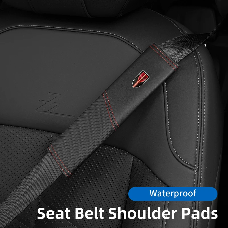 2 шт. кожаные карбоновые автомобильные ремни безопасности наплечные накладки для