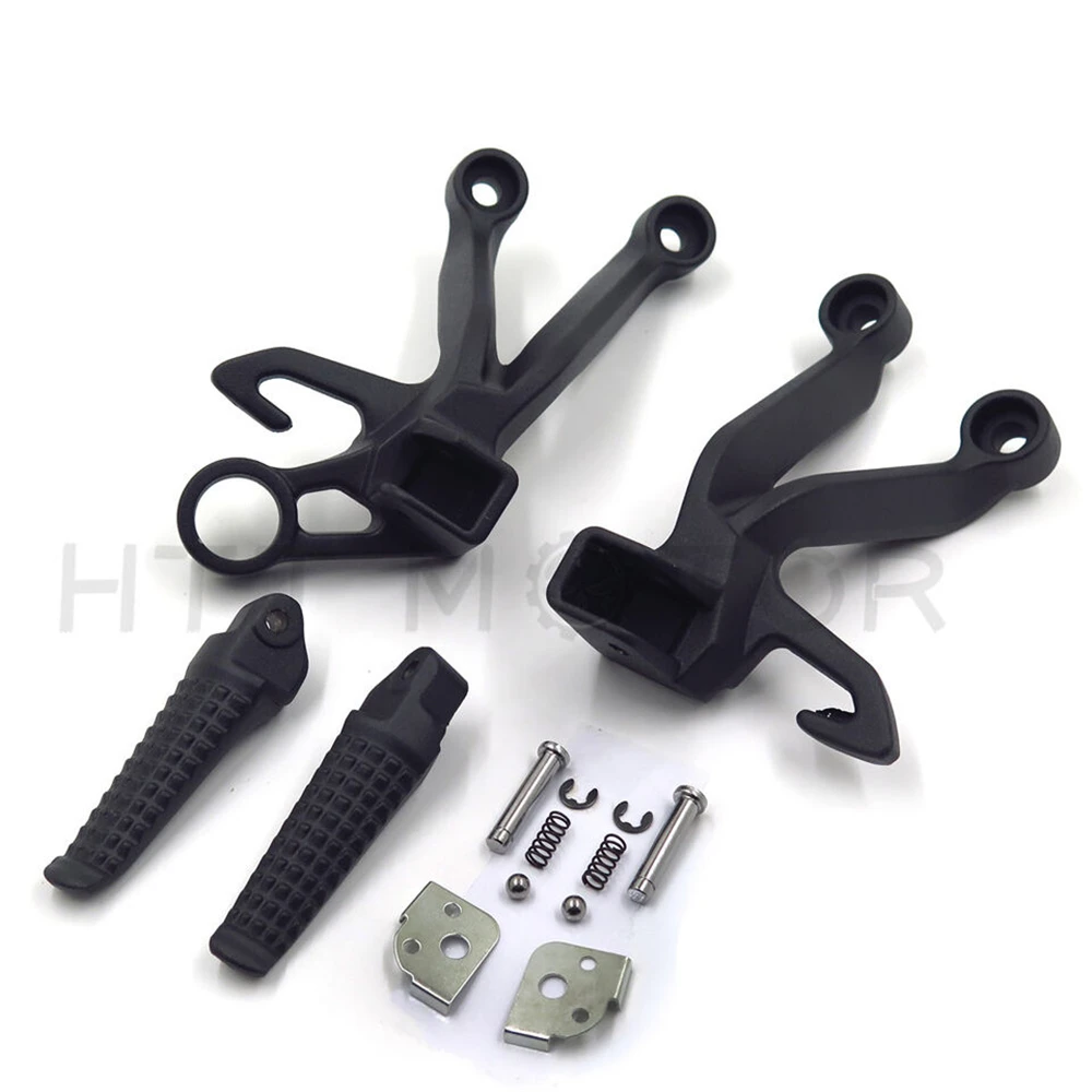 Матовые черные/серебряные подставки для ног и колышки Suzuki GSX-R 1000 2003-2004 задние