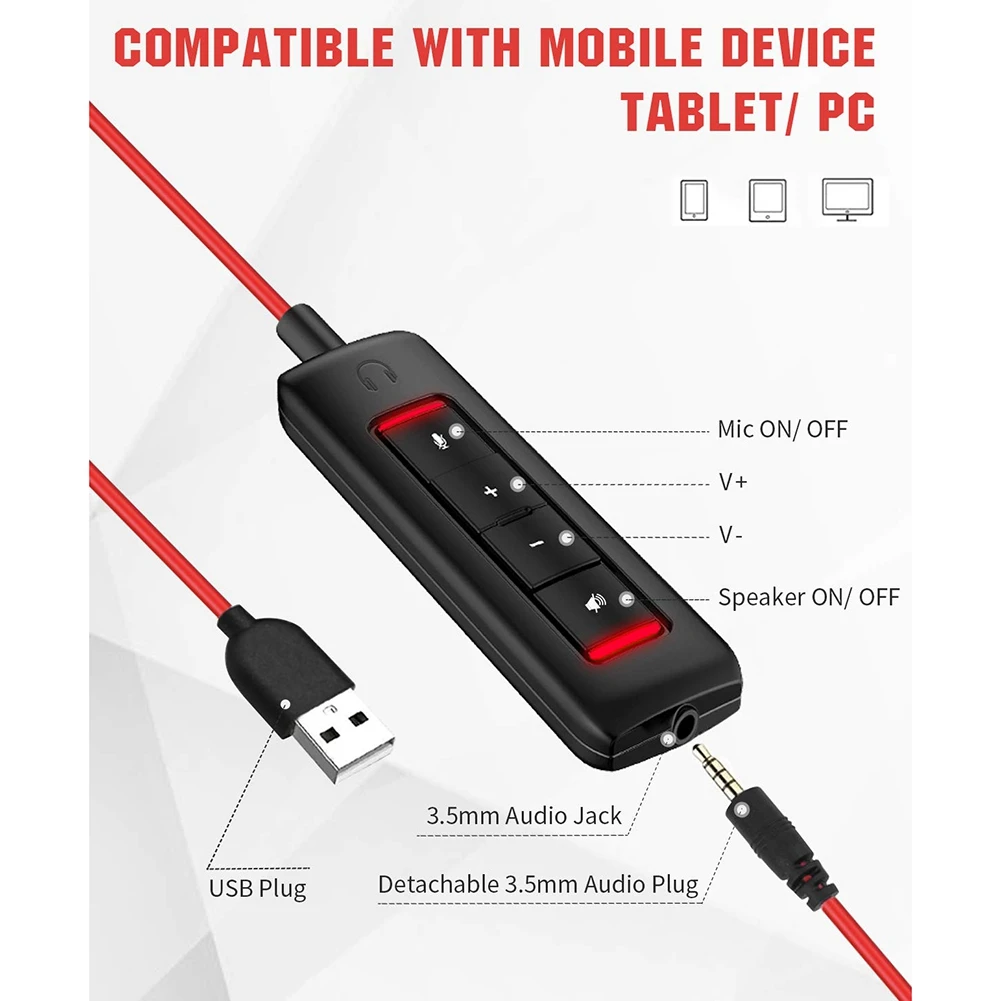 USB-гарнитура NUBWO с микрофоном шумоподавлением для портативного компьютера PS5