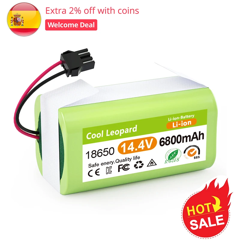 

New 4S1P 14.4V 6800mAh Rechargeable 18650 Li-ion Battery Pack,for Robot Vacuum Cleaner N79 N79S DN622 Replacement Battery