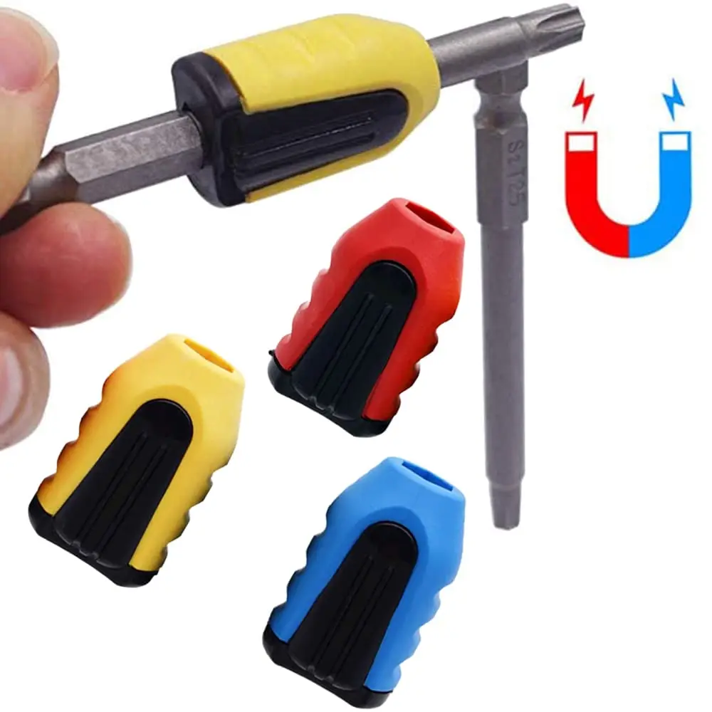 

Screwdriver Bit Magnetic Ring 1/4'' Shank Screw Driver Plastic 2 in 1 Strong Magnetizer Demagnetizer for Electric Screw Bit