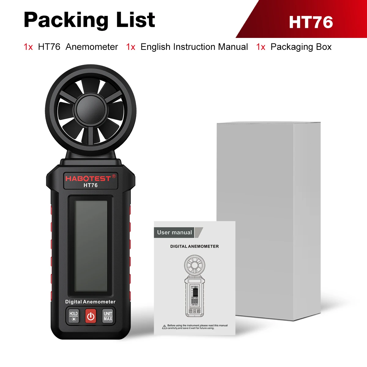 

HABOTEST HT76 Цифровой анемометр