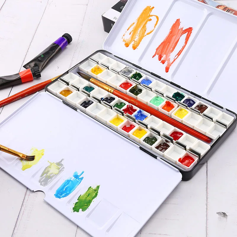 Пустая металлическая Палетка акварельных красок Оловянная коробка для