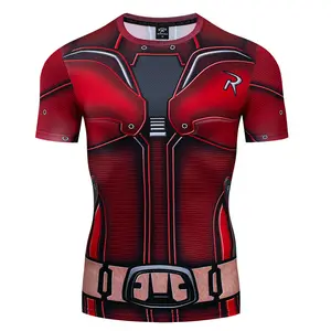 Новый Робин, косплей костюмы премиум-класса 3D Печатный Костюм компрессионная футболка Finess Gym быстросохнущие майки облегающие Топы