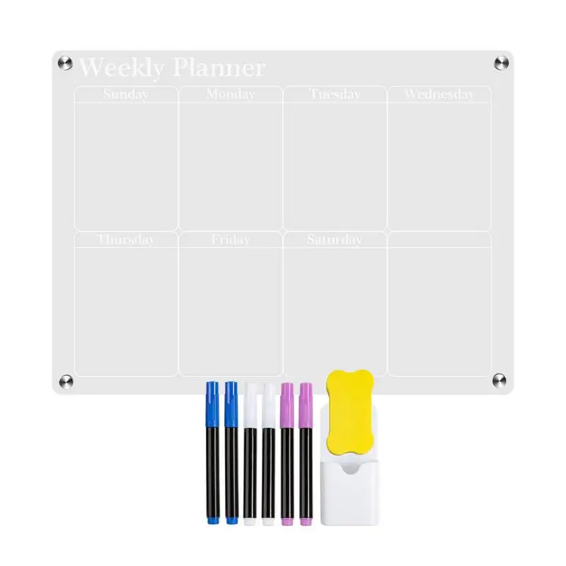 

Acrylic Fridge Planner Acrylic Planning Board Set For Fridge Home Accessories Weekly Planner For Important Reminder Schedule