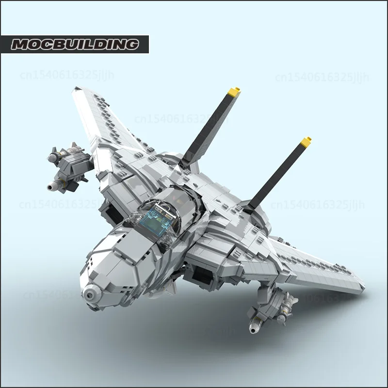 Фото Строительные блоки MOC F 14D Super Tomcat, модель DIY, сборка, технология, кирпичи, самолет, развивающие детские игрушки, подарки для детей №4