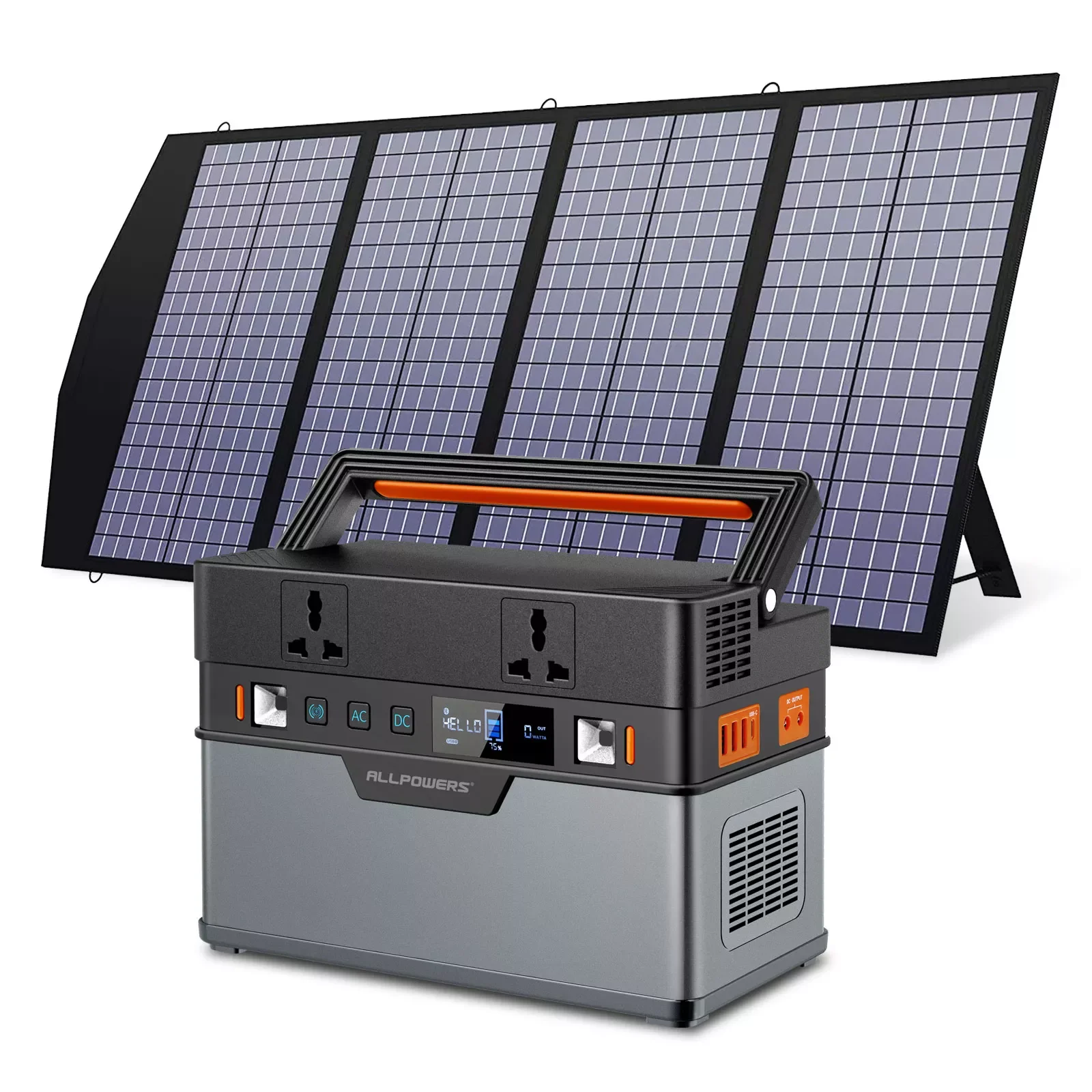 

2023New ALL POWER S солнечный генератор, портативная электростанция 110 В/220 В, мобильная аварийная Резервная мощность с 18 в складной солнечной панель...