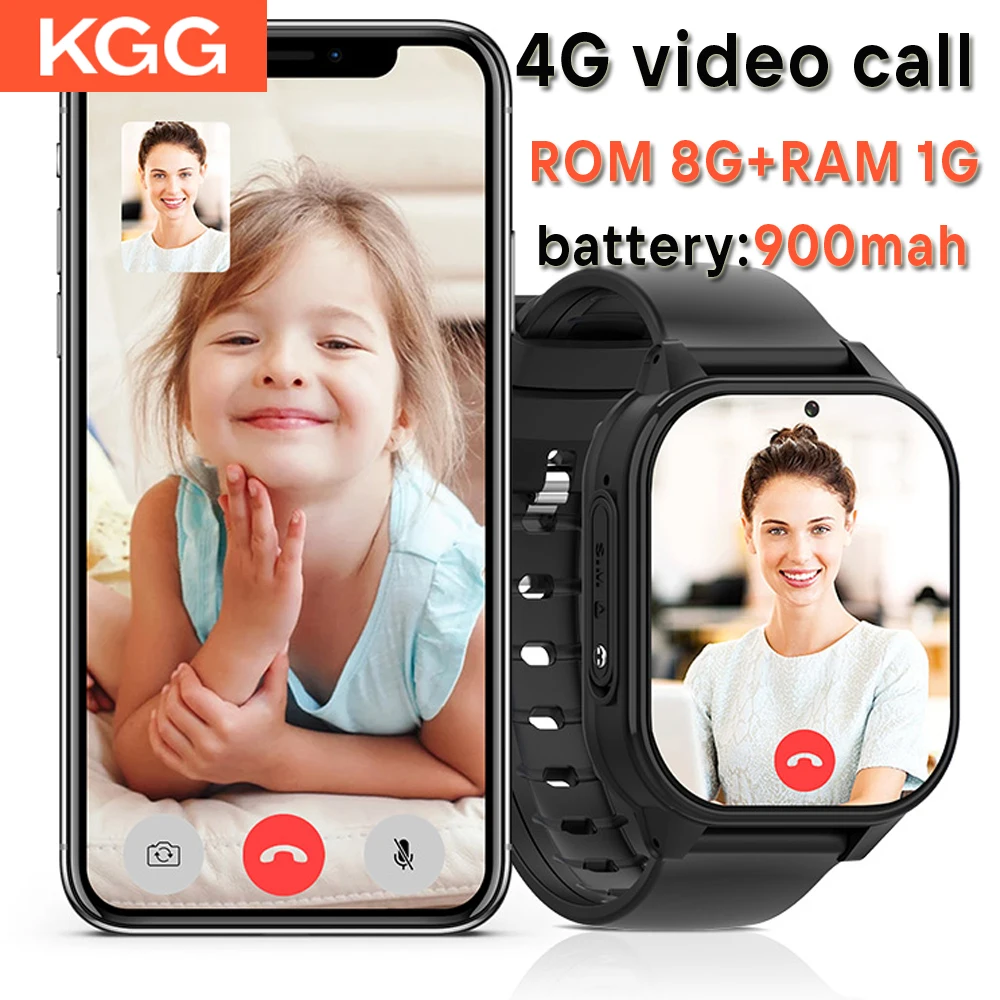 

8GB+1GB Kids Smart Watch 4G GPS Video Call SOS IP67 Waterproof Children Smartwatch Call Back Monitor Tracker Phone Watch 900mah.