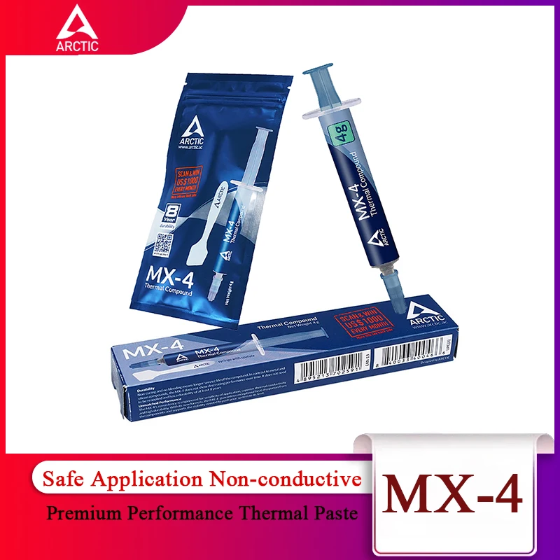 

ARCTIC MX-4 GPU PC PS4 XBOX высокопроизводительная теплопроводная непроводящая Термопаста для всех процессоров 2/4/8/20 г