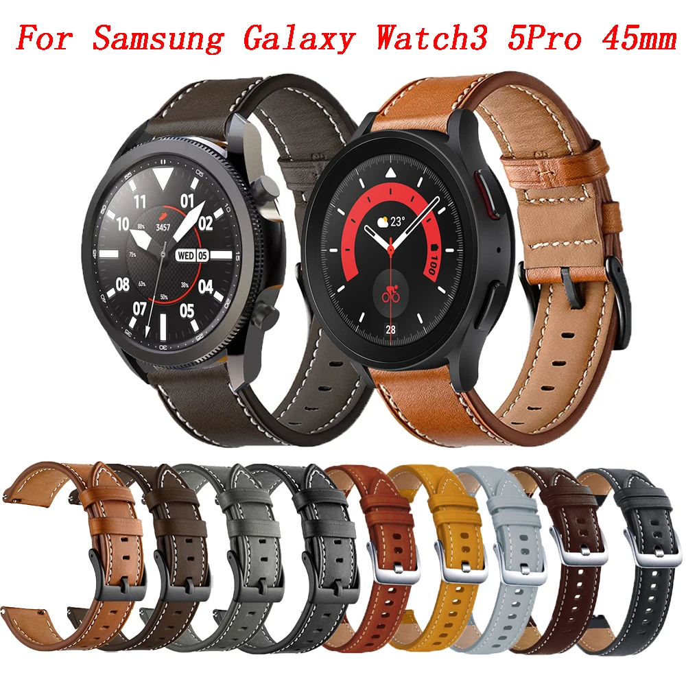 

Leather Straps for Samsung Galaxy Watch3 5pro 45mm 4 classic 42mm 46mm Band Watch 4 40mm 44mm Watchband Bracelet Wrist Strap