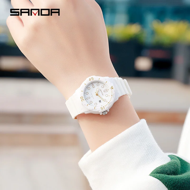 SANDA Casual Fashion Women Quartz Watch 2022 Design Calendar Display Simple Dial Waterproof Womens Watches Luminous Reloj Mujer enlarge