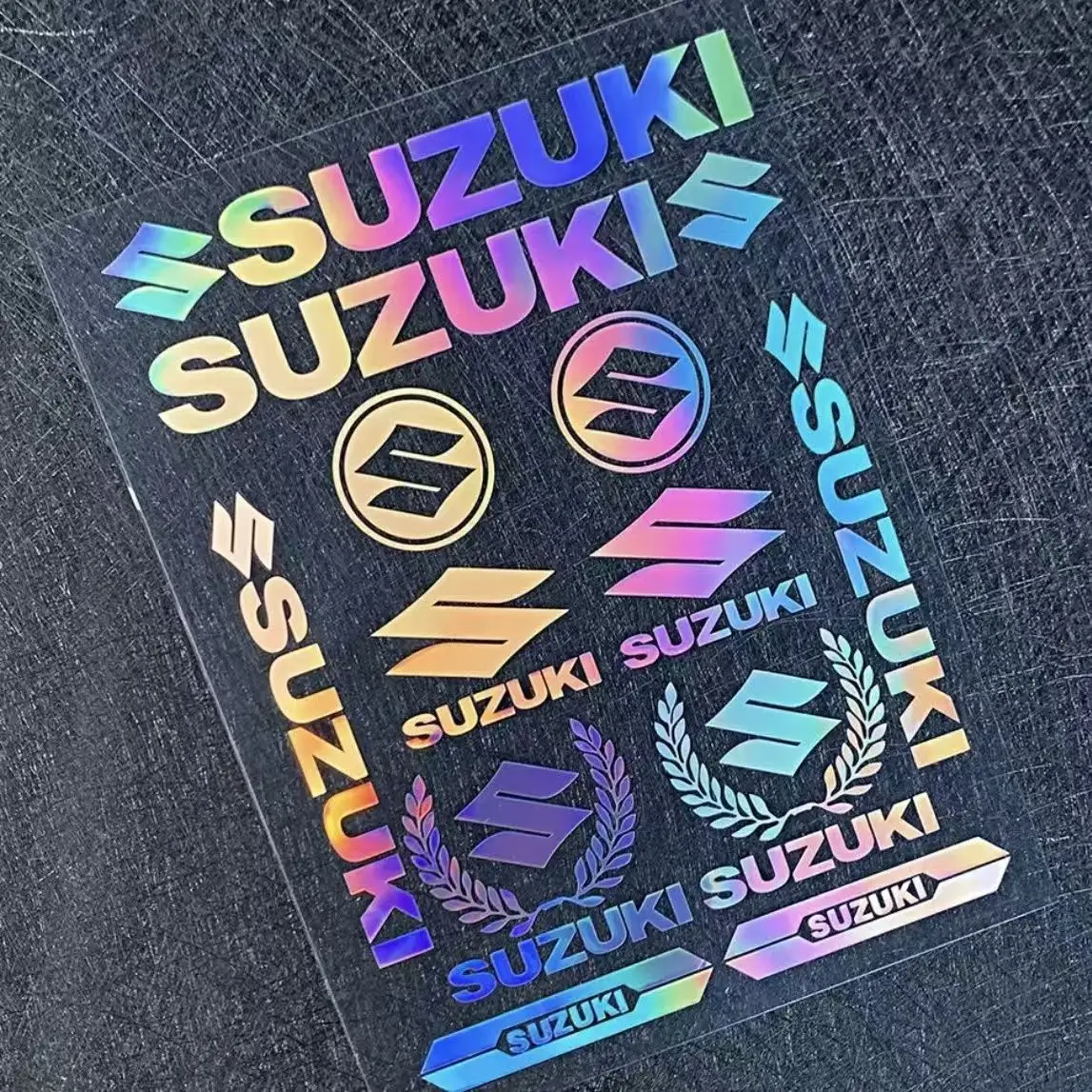 

Хэллоуин Suzuki наклейка с логотипом мотоциклетный бак шлем велосипед автомобиль виниловая лазерная радужная наклейка комплект GSXR 600 750 1000 BANDIT # 2