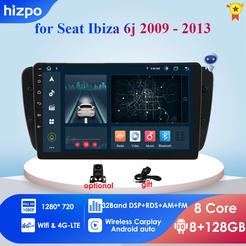 $110.00 8G+128GB Android 10 Car Radio Multimedia Video Player For Seat Ibiza 6j 2009-2013 Navigation GPS 2din autoradio Carplay AI Voice