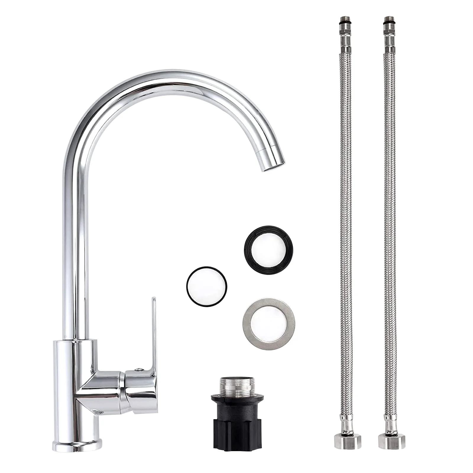 Кухонные краны из матового никеля смеситель для кухонной мойки моноблочный BauEdge