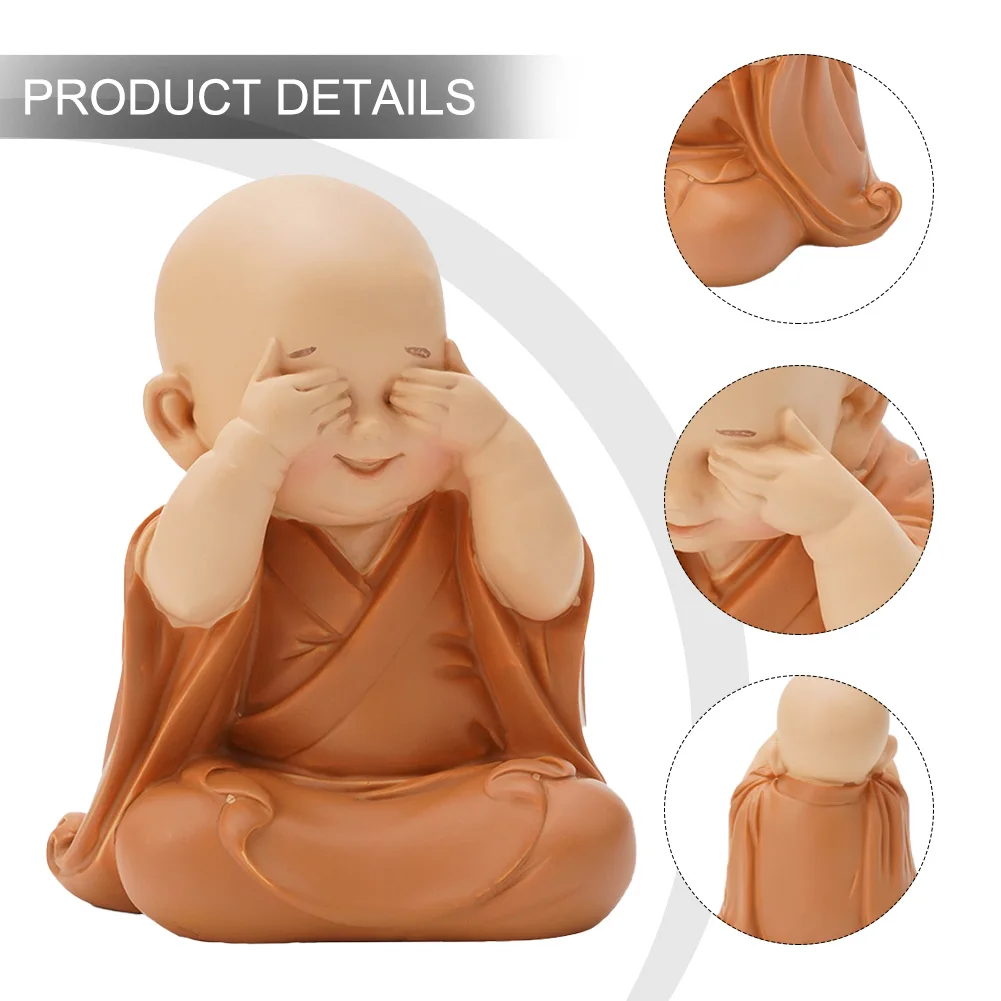 

Buddhist Small Monk Statues Resin Buddha Figurine Sculpture Handmade Car Home Decorator Miniatures Room Decoration Crafts Gifts