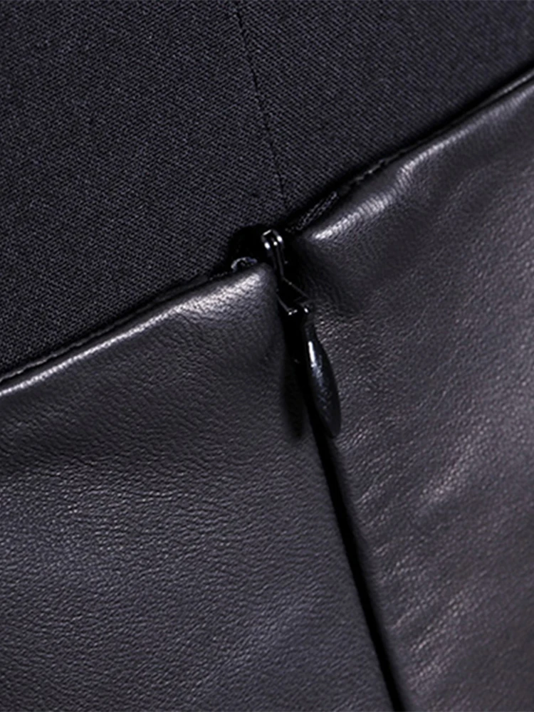 Lautaro Платье из мягкой искусственной кожи с облегающим силуэтом и пышной юбкой