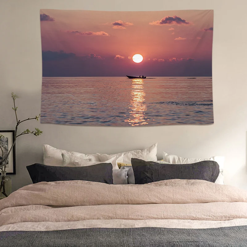 

Customized Tapestry Landscape Background Hanging Cloth Bedroom Dormitory Room Renovation Layout Bedside Decorative Tapestries