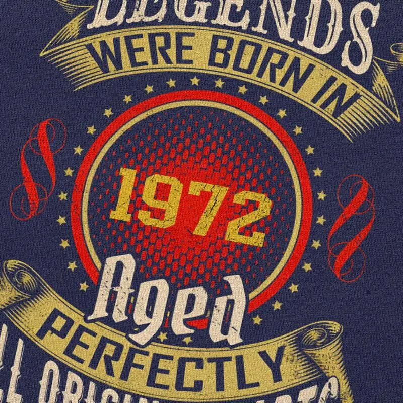 Фото Подарок на день рождения 53 лет Legend Are Born In 1972. Футболки для мужчин. Повседневные футболки с короткими рукавами. Свободные футболки из чистого хлопка. №4