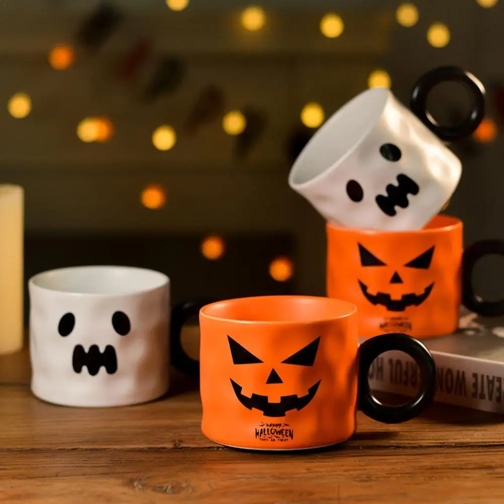 

Cartoon Mark Cup Cute Halloween Pumpkins Ceramic Mug Cup Coffee Cup Of Fruit Juice Milk Cup Novel Halloween Gift Mugs Coffee Cup